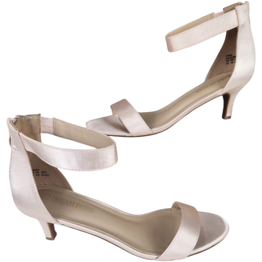 Dream Pairs "Fiona" Pink Ankle Strap Open Toe Kitten Heel Sandals size 8.5